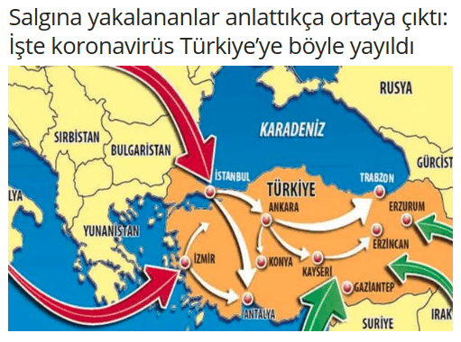 İşte koronavirüs Türkiye’ye böyle yayıldı