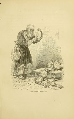 Osman Hamdi Bey'in Kaplumbağa terbiyecisi esin kaynağı Fransız Le Tour du Monde'nin 1869 yılındaki bir sayısında çıkan gravürü 