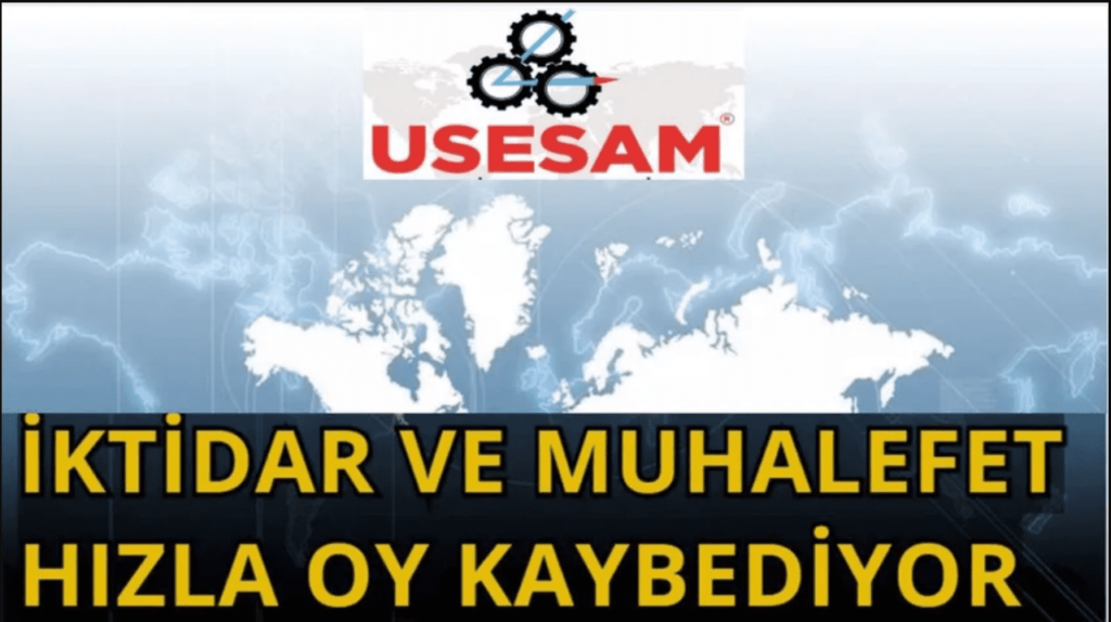 Türkiye’nin en büyük Strateji ,Siyaset ve Ekonomi Araştırma şirketlerinden olan USESAM’ın Yönetim Kurulu Başkanı Müseyip Erdoğmuşun Yaptığı , son Siyasi Eğilim Anketinden çarpıcı sonuçlar çıktı. - ZW