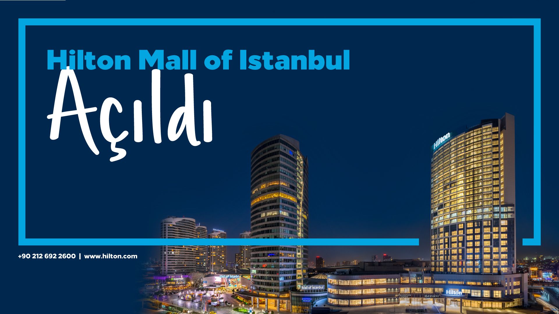 Türkiye'nin en büyük alışveriş ve eğlence merkezi Mall of İstanbul ile aynı kompleks içerisinde yer alan dünya standartlarında 175 odalı otel, Hilton'un (NYSE: HLT) Türkiye'deki 60'tan fazla otelden oluşan portföyünün en son üyesi. - hilton mall of istanbul