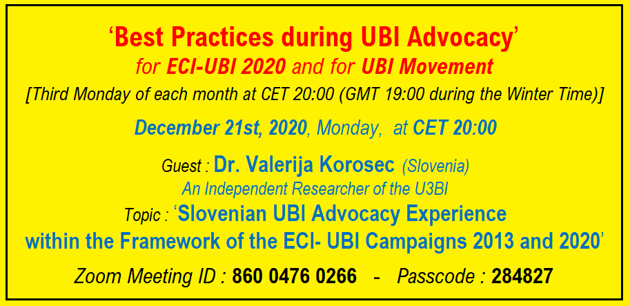 Best Practices during UBI Advocacy 3rd Meeting 21 12 2020 FB Post