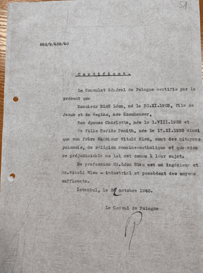 Yeni açıklanan belgelere göre, Polonya'nın 2. Dünya Savaşı'nda İstanbul Başkonsolosu Wojciech Rychlewicz, güvenli bir şekilde kaçmalarını mümkün kılan belgeler düzenleyerek binlerce Yahudi mülteciyi kurtardı. - polonya yahudi soykirim turkiye
