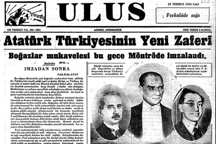 Boğazlar’ın statüsünü düzenleyen ve Türkiye’nin egemenlik haklarını yeniden tanıyan 20 Temmuz 1936 tarihli antlaşma - ali comert montro