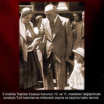 Atatürk ve Kadın Hakları - ataturk turk kadinlari secme secilme