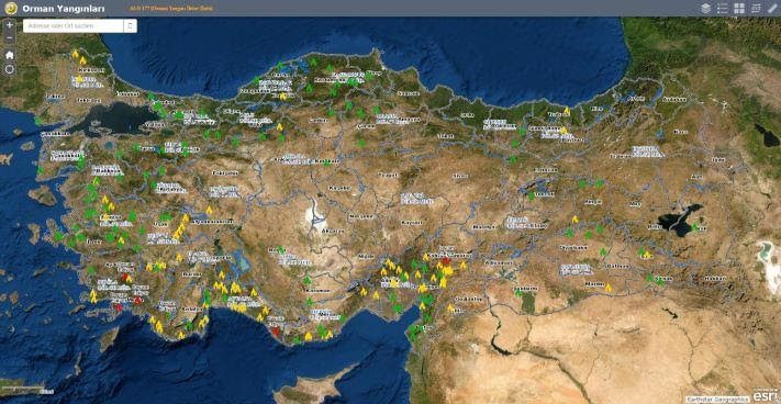 Orman Yangınları ve Türkiye’nin Orman Politikası - 2021ormanyanginlariharitasi