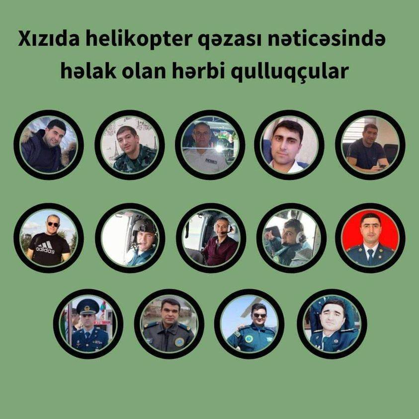 30.11.2021: Güzèy Azerbaycan'da 14 yüksek rütbeli esgermiz şehid ikisi de yaralı olubdur. - 14azerbaycansehidi