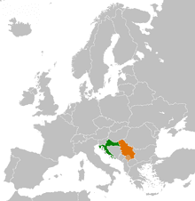 Hırvatistan, Sırbistan, Avrupa Haritası
