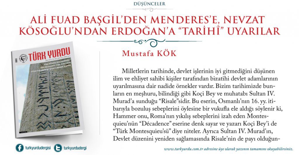 TARİHTEN KENDİNE ÖZGÜ BİR YAPRAK: 27 MAYIS…   - 6 Mustafa Kyk Ekim 2015 koci bey risalesi