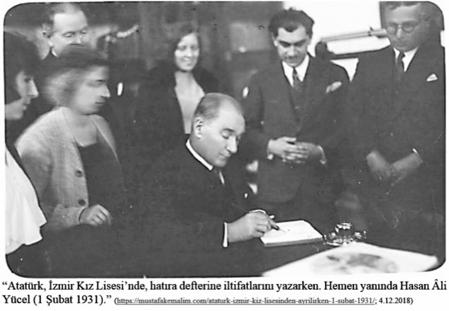 Beni olağanüstü bir kişi olarak yorumlamayınız. Doğuşumdaki tek olağanüstülük Türk olarak dünyaya gelmemdir.Mustafa Kemal Atatürk - Gazi ve Hasan AliYucel1.2.1931Izmir Kiz Lisesi