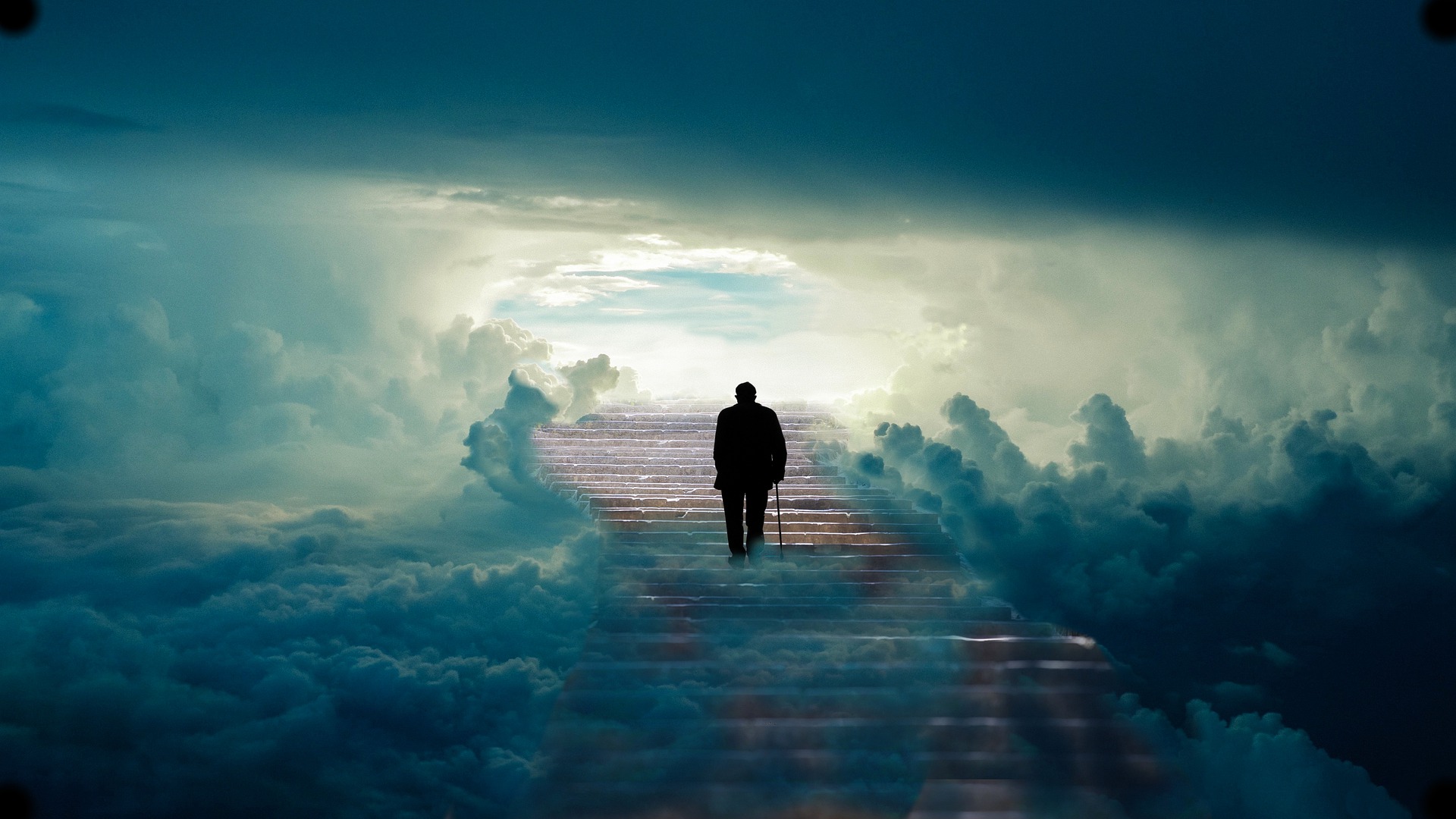 Mezarda Ya Da Evde;Ölülere, Başörtülü Okunan KUR’AN?! - olum gokyuzu merdiven bulut