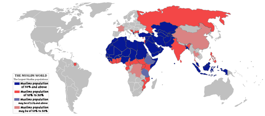 Cengiz Özakıncı: Türkiye’nin İslam ülkelerine liderliği projesi, emperyal bir tasarıdır - Map of the Muslim World islam ulkeleri musluman