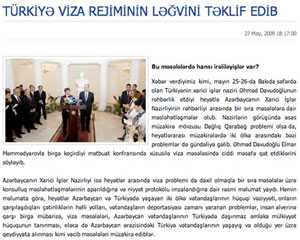 AZERBAYCAN-TÜRKİYE ARASINDAKİ VİZE İŞLEMLERİNİN KALDIRILMASI GÖRÜŞÜLÜYOR
