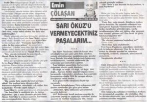 SARI OKUZU VERMEYECEKTINIZ PASALARIM