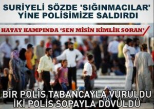 Suriyeli sığınmacılar kimlik soran polisi vurdu