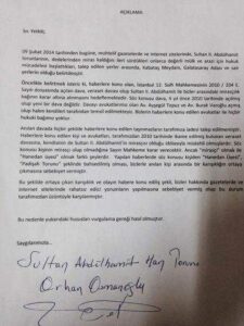 Sayın Osmanoğlu neye üzülmüş meğer?