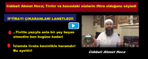 İslamda livata kesinlikle haramdır; asla böyle bir şey beyan etmedim!