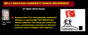 MİLLİ ANAYASA HAREKETİ SONUÇ BİLDİRGESİ
