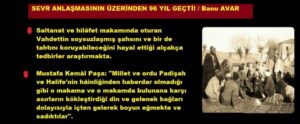SEVR ANLAŞMASININ ÜZERİNDEN 96 YIL GEÇTİ!