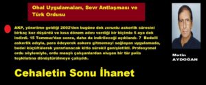Ohal Uygulamaları, Sevr Antlaşması ve Türk Ordusu