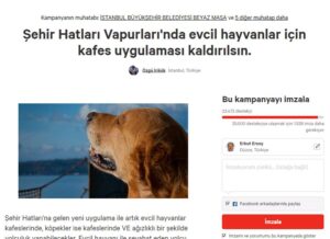 KAMPANYA : Şehir Hatları Vapurları’nda evcil hayvanlar için kafes uygulaması kaldırılsın.