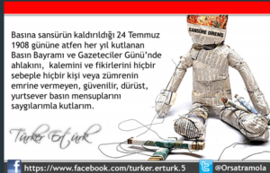 KUTLAMA MESAJI : Basın Bayramı ve Gazeteciler Gününü kutlarız
