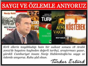 ANMA MESAJI : USTA GAZETECİ VE KEMALİST Necip Hablemitoğlu’NU ŞEHADETİNİN 15. YILINDA ÖZLEM VE SAYGI İLE ANIYORUZ