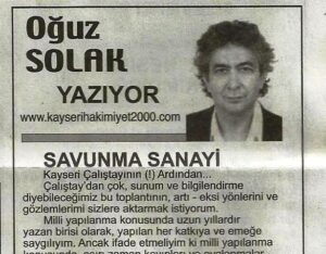 SAVUNMA SANAYİ Kayseri Çalıştayının (!) Ardından…