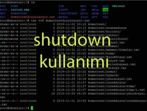 Linux “shutdown” kullanımı