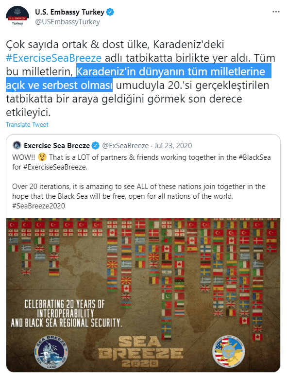 Tüm milletlere açık ve serbest Karadeniz