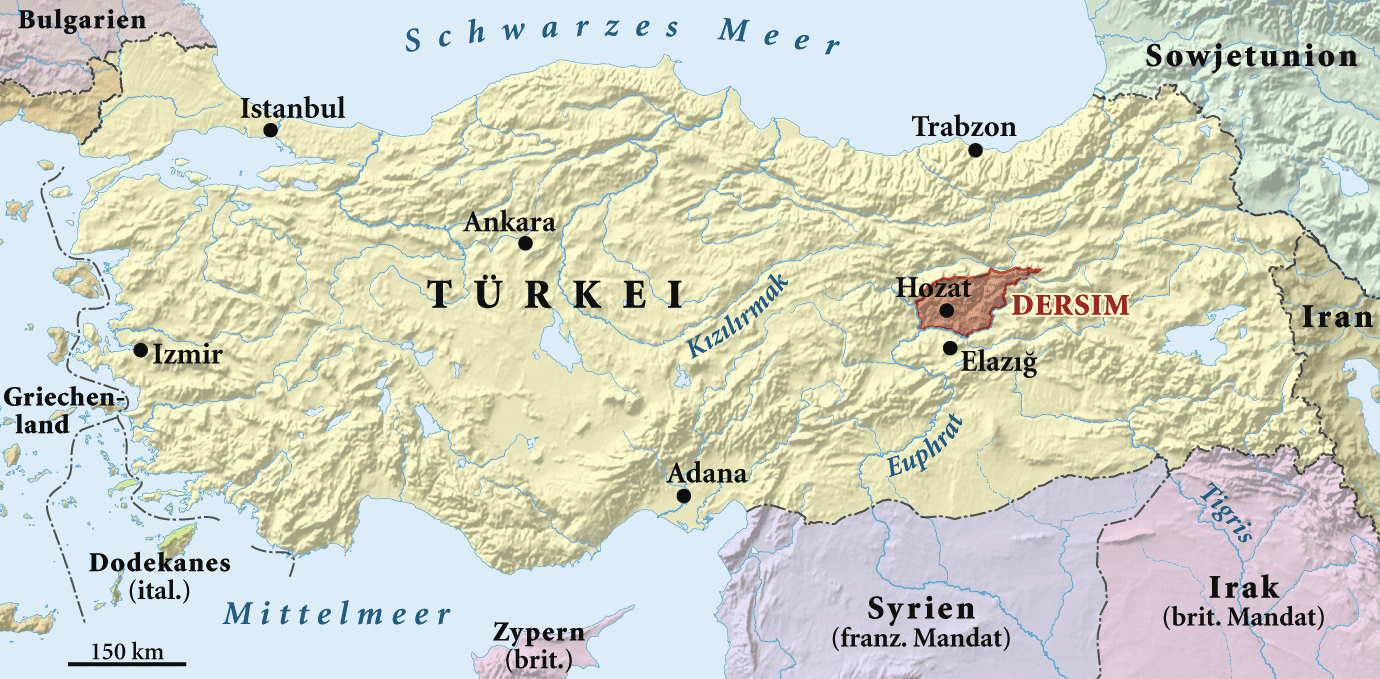 Dersim bölgesi, 1937 haritası