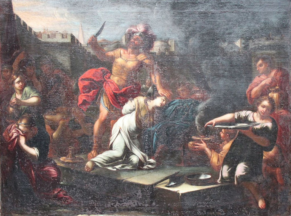 Bir azizin şehitliği, restore edilmiş (Chapelle de l'Hôtel-Dieu de Lyon), 17. yüzyıl yağlıboya