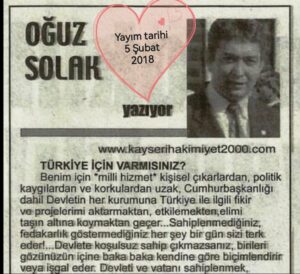 TÜRKİYE İÇİN VAR MISINIZ?
