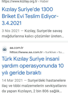 Kızılay Suriye’de çıktı