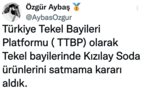 Bayiler Kızılay maden suyu satmayacak