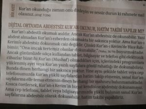 KUR’AN’A ABDESTSİZ DOKUNULAMAZ MI?