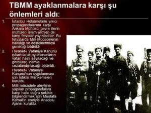 İstiklal savaşı sırasında görülen ayaklanmalar